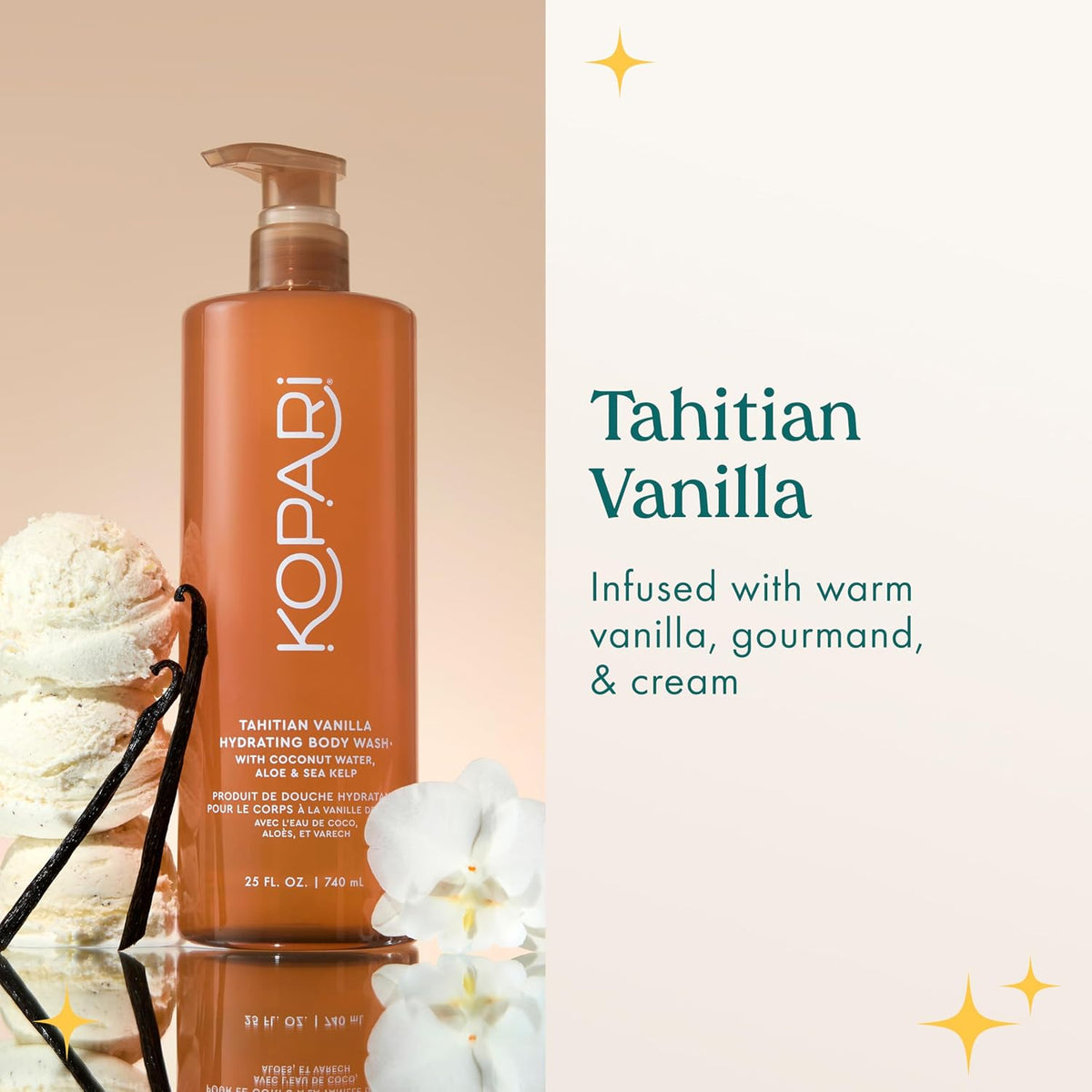 Kopari body cleanser back label ingredients list