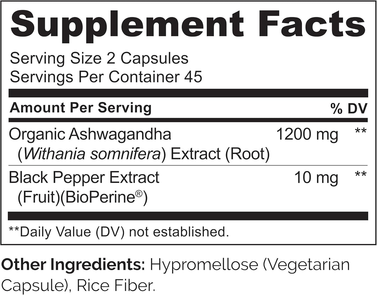 Close up of vegan capsules containing organic ashwagandha root powder