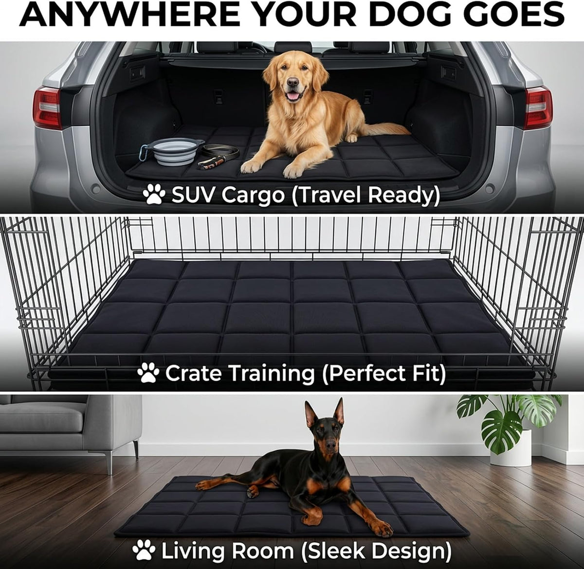 Washable dog crate liner for aggressive chewers