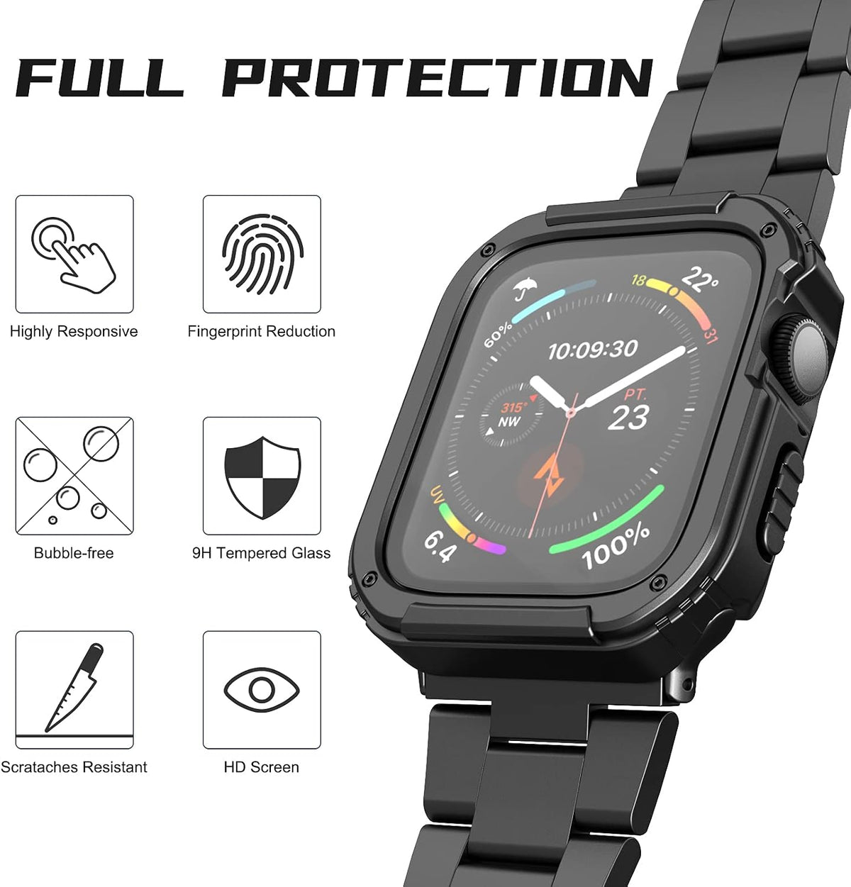 Adepoy hard TPU case installed on smartwatch