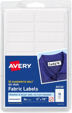 Avery no iron fabric labels front view package