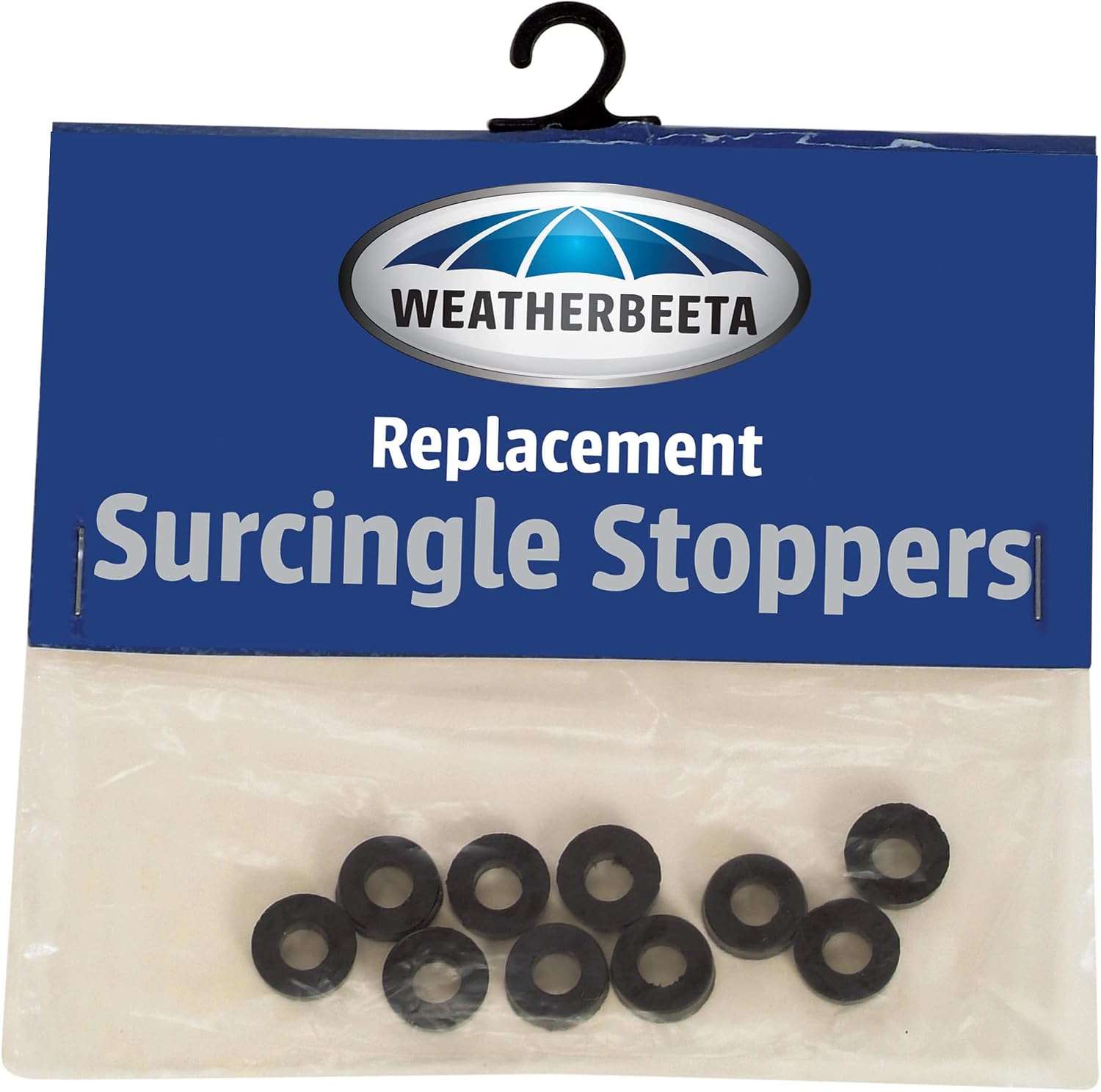 WeatherBeeta Rubber Surcingle Stoppers 10 Pack front view equestrian blanket hardware accessory