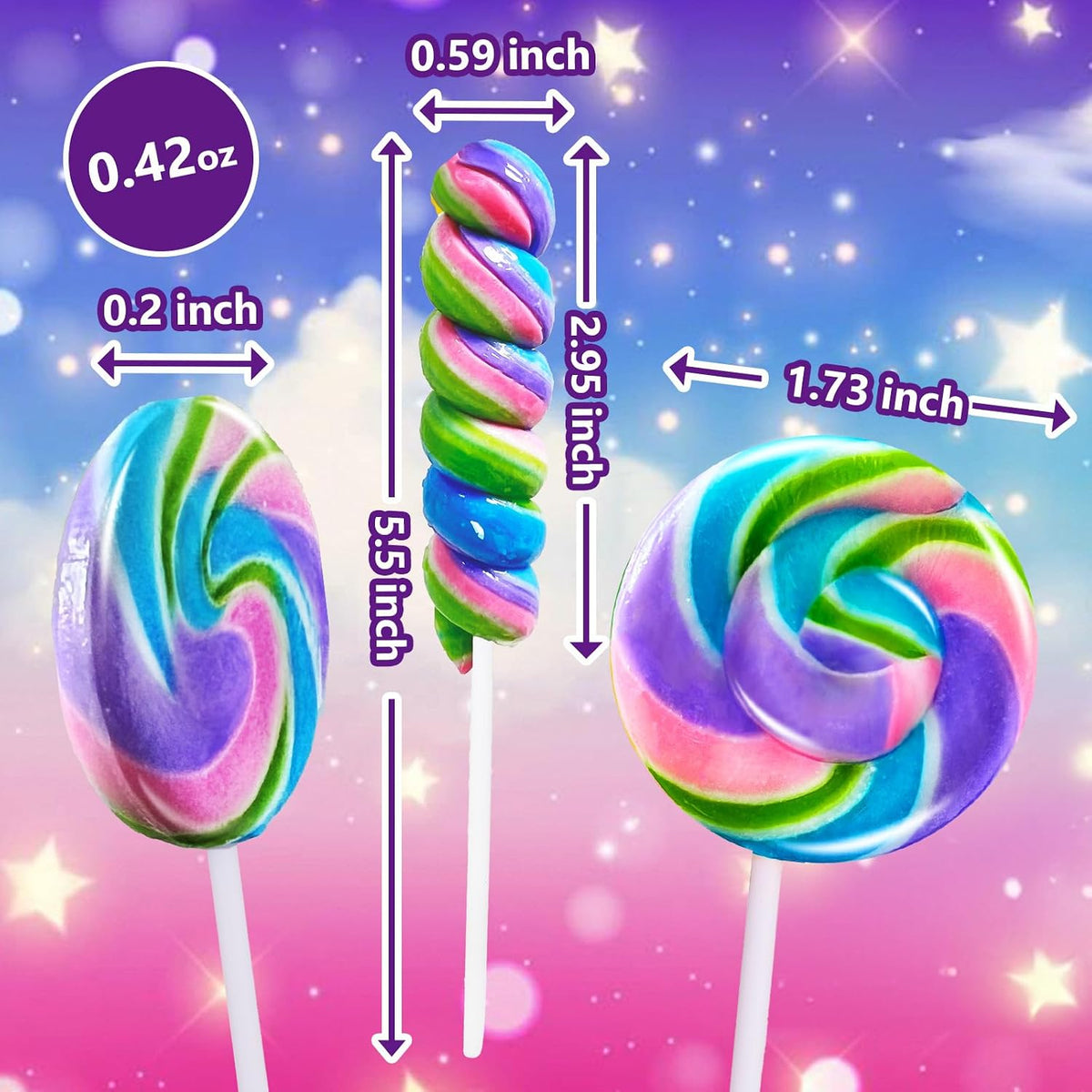 Colorful imported USA candy pops arranged as festive dessert table decorations
