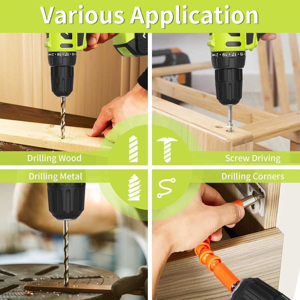 Pulituo electric screwdriver with bit inserted