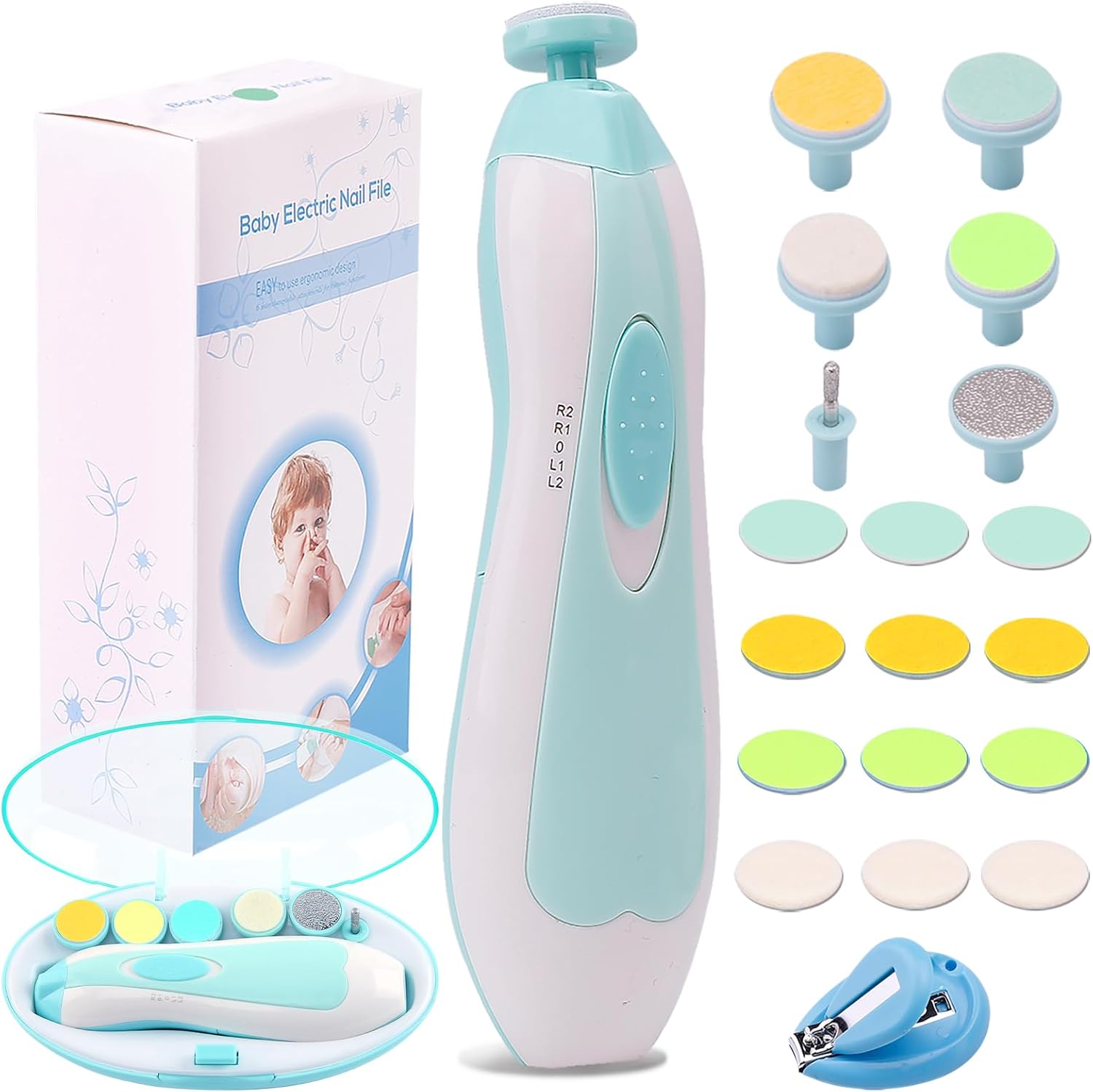 Consevisen electric baby nail trimmer kit front view
