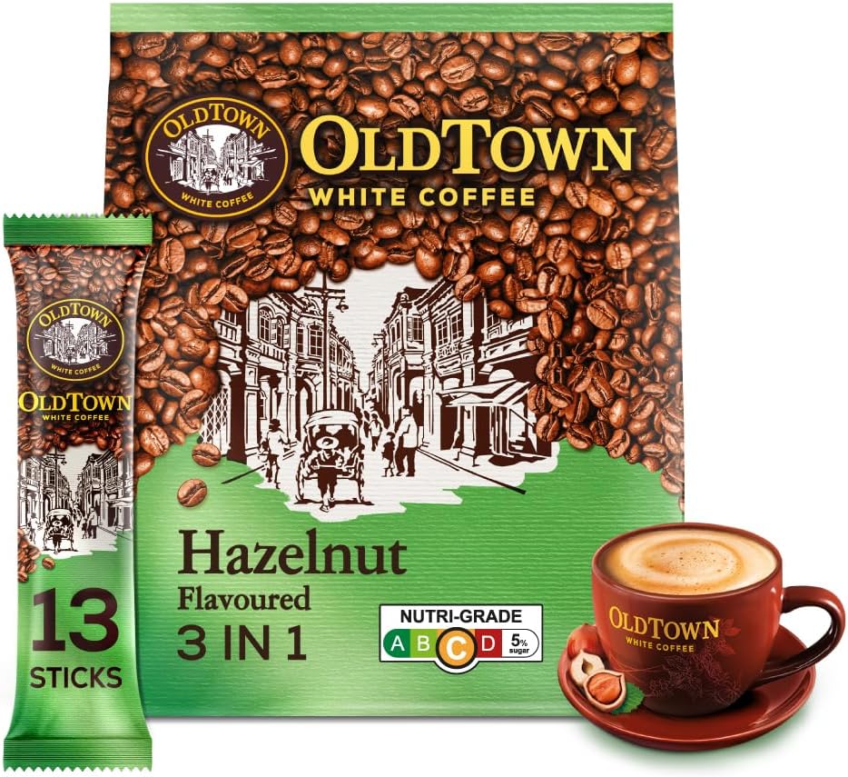Old Town White Coffee Hazelnut 3 in 1 Instant Premix White Coffee 15 Stick ( 15 X 38g ), Packet 570g - Image 1