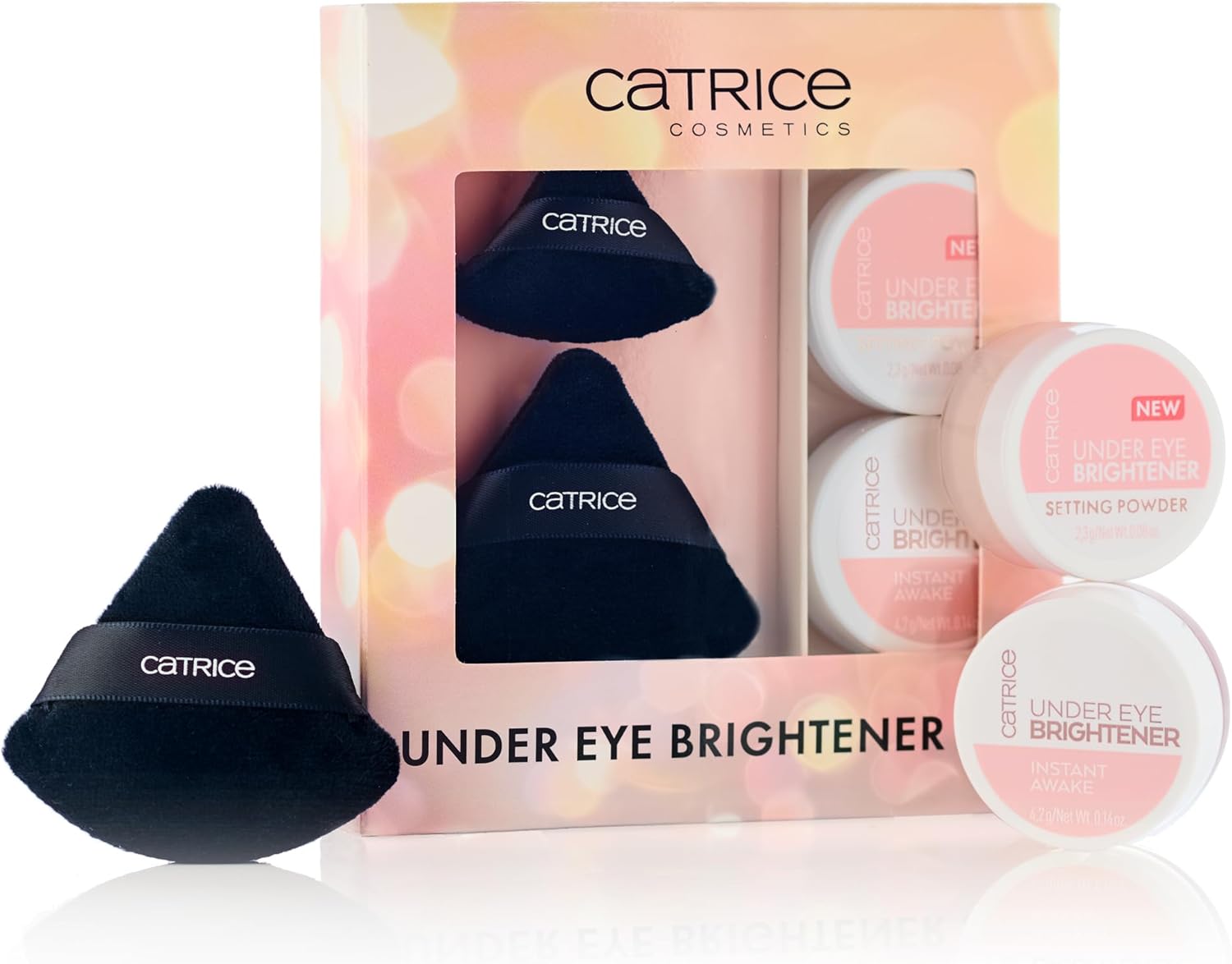 Catrice | Holiday Gift Set Under Eye Brightener & Setting Powder in 010 Light Rose + Magic Perfector Powder Puff Duo | Bright, Smooth & Long-Wear Finish - Image 1