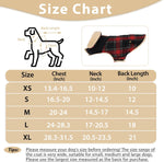 Small dog wearing red plaid windproof winter jacket