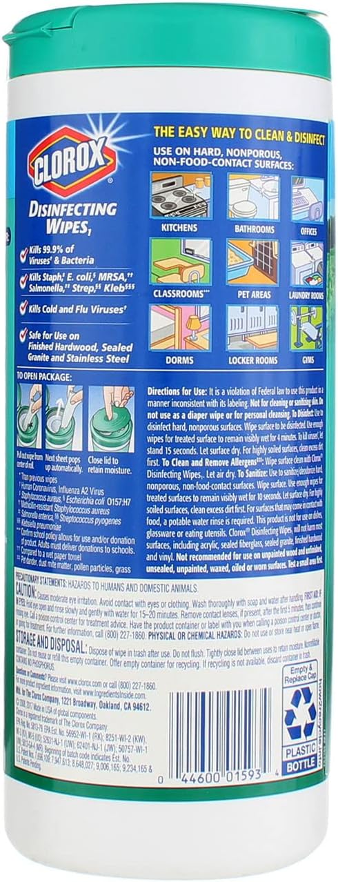 Clorox fresh scent wipes set of two canisters close up