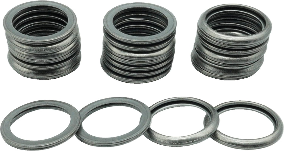 25 PCS Metal/Rubber Drain Plug Gasket, Fits M16 Replace 097-035,10174313 (24.7x16.5mm) - Image 13