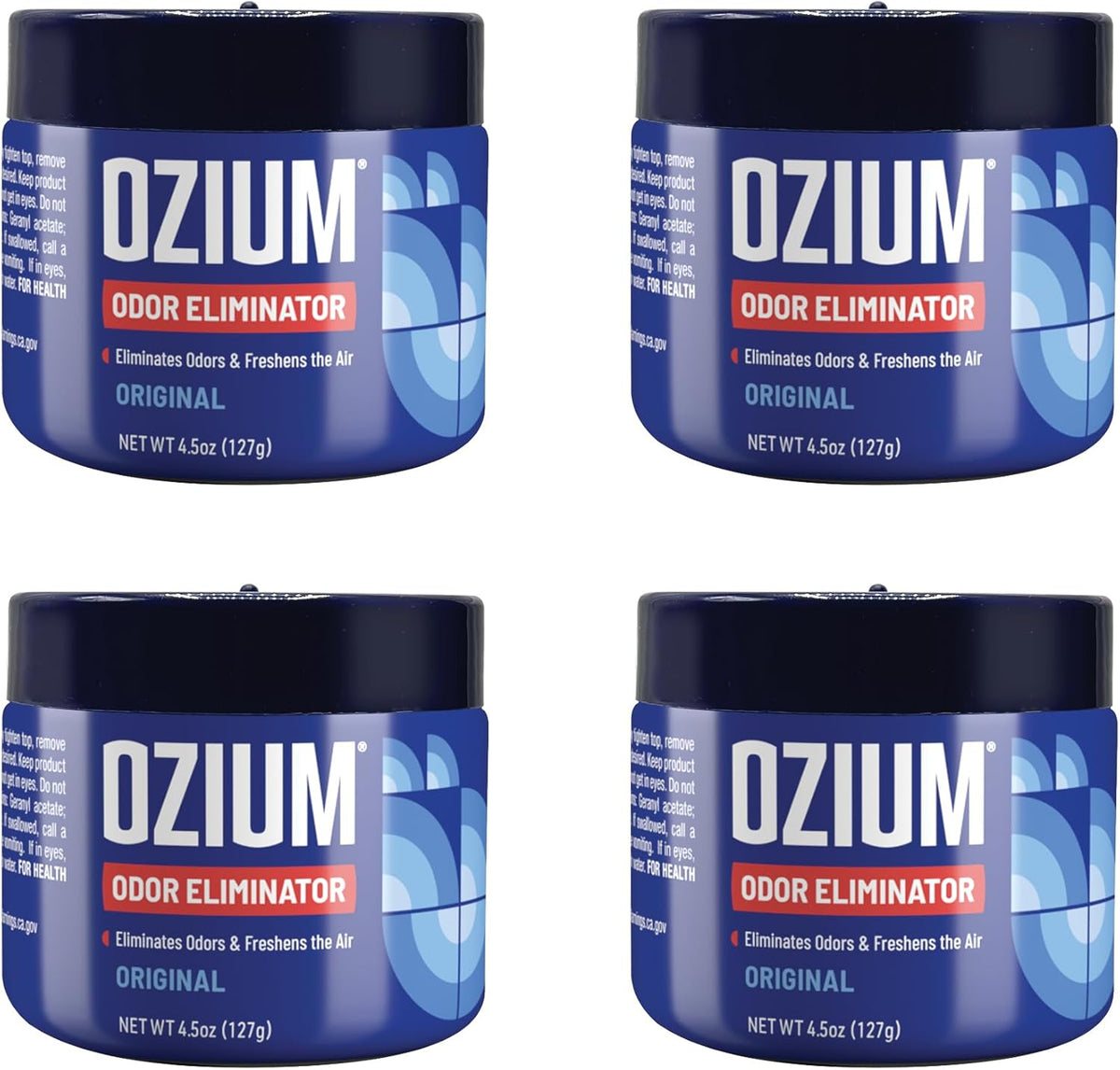 Ozium Odor Eliminating Gel 4.5 Ounce four pack front view
