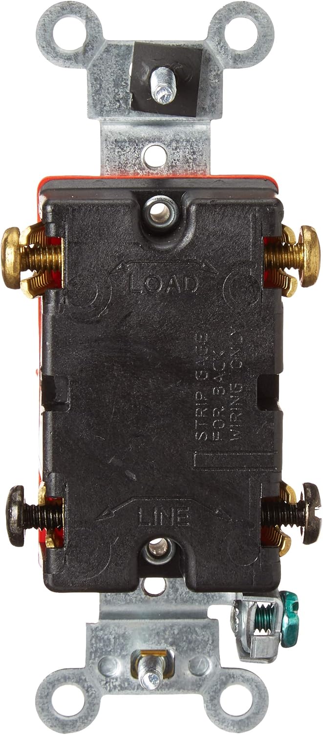 Leviton 1222-2W switch side profile showing wiring terminals