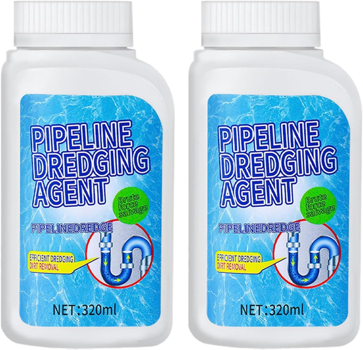 Liapu Drain Clog Remover front view of two bottles for professional pipe cleaning.