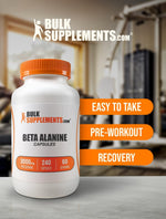 BulkSupplements Beta Alanine pre workout capsules dosage instructions back panel