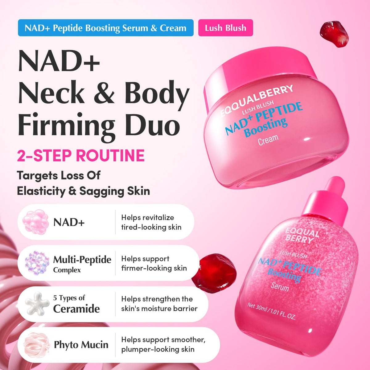 Eqqualberry pink cream jar packaging and label details