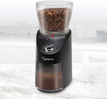 Capresso Infinity Plus coffee grinder bean hopper detail