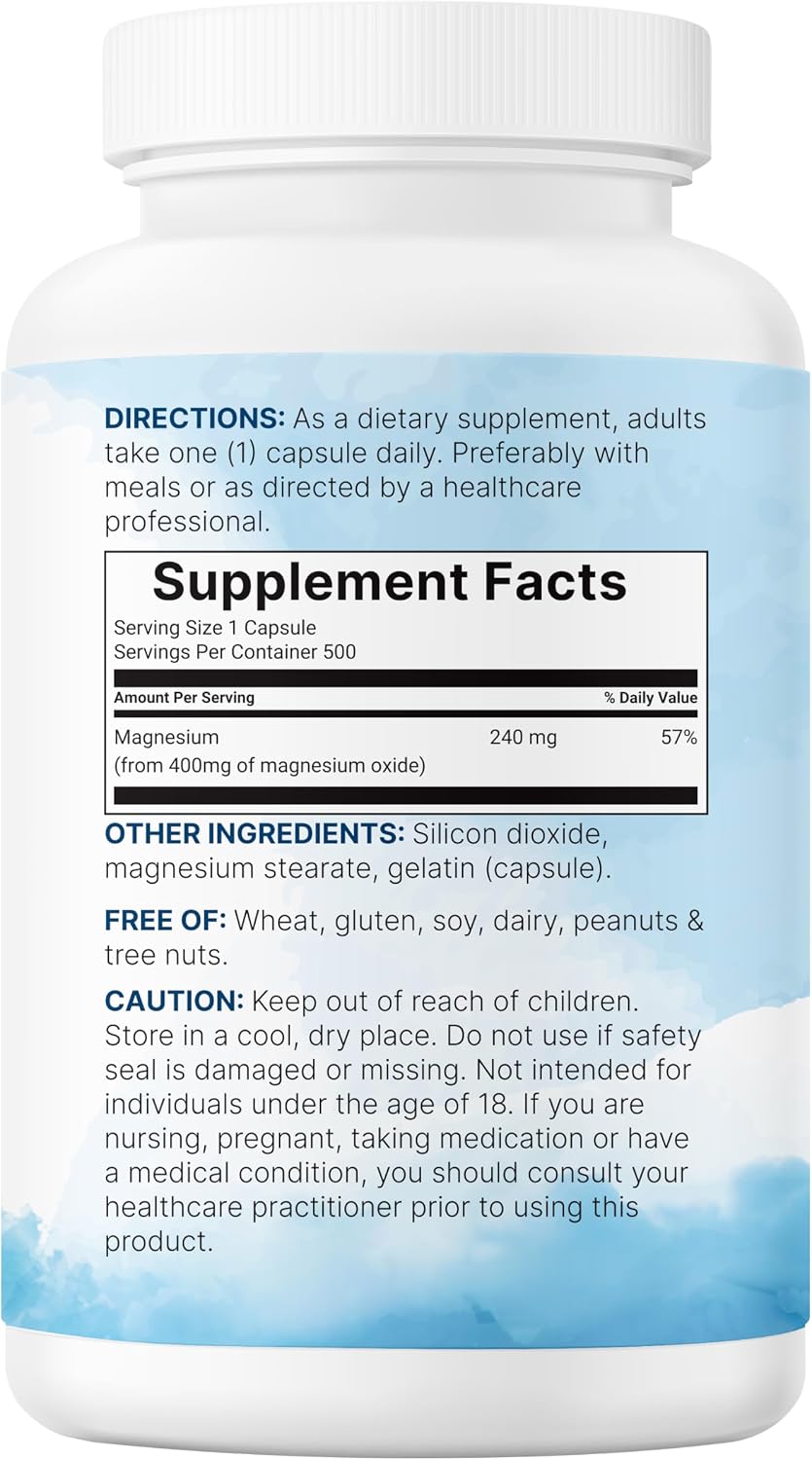 Micro Ingredients 400mg magnesium capsules packaging details