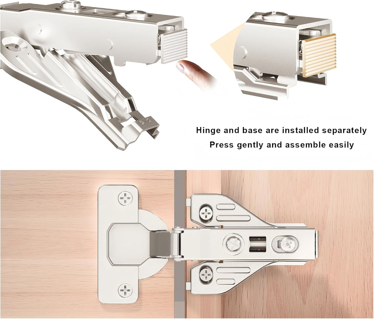Luokim full overlay cabinet hinges clip-on plate