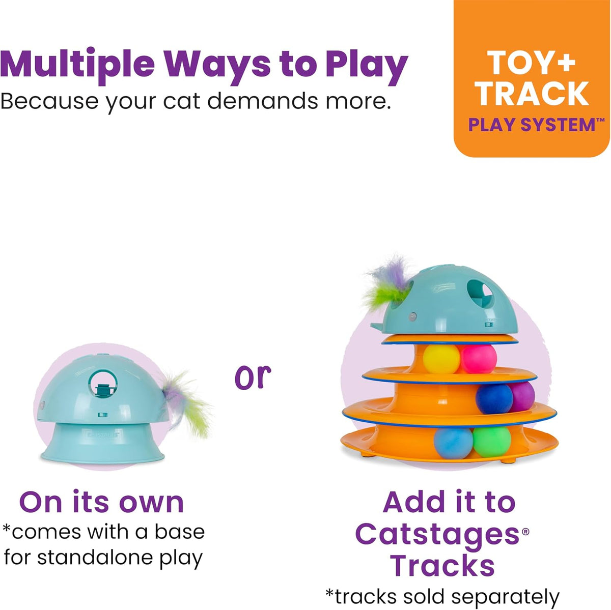 Catstages 2 in 1 cat toy showing speed settings