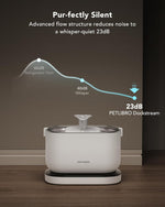 Petlibro Dockstream fountain showing the motion sensor detection range