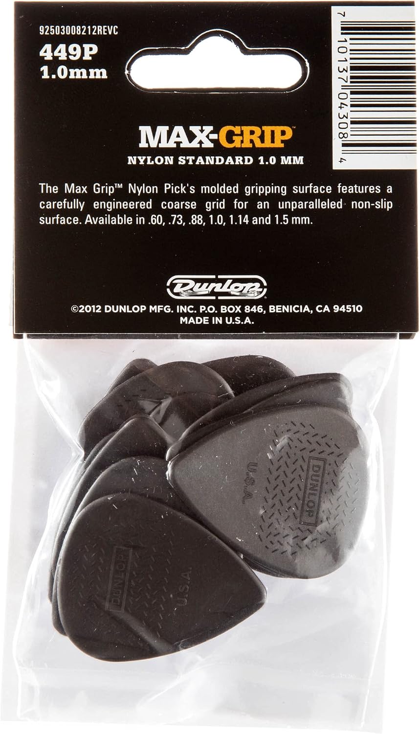 Jim Dunlop Max-Grip(R) Nylon Standard Pick 1.0MM - 12 Pack - Image 3
