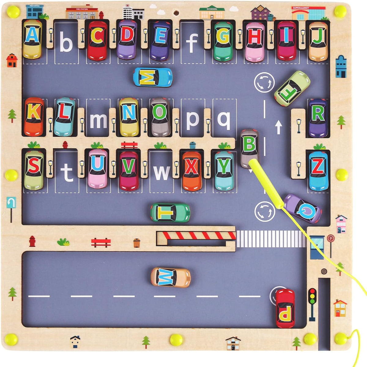 Nashrio Magnetic Alphabet Maze front view for Montessori learning