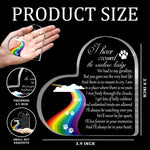 Rainbow Bridge pet sympathy gift standing on a desk