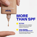 Supergoop Protec(tint) Daily Skin Tint SPF 50 lifestyle flat lay with cosmetic elements