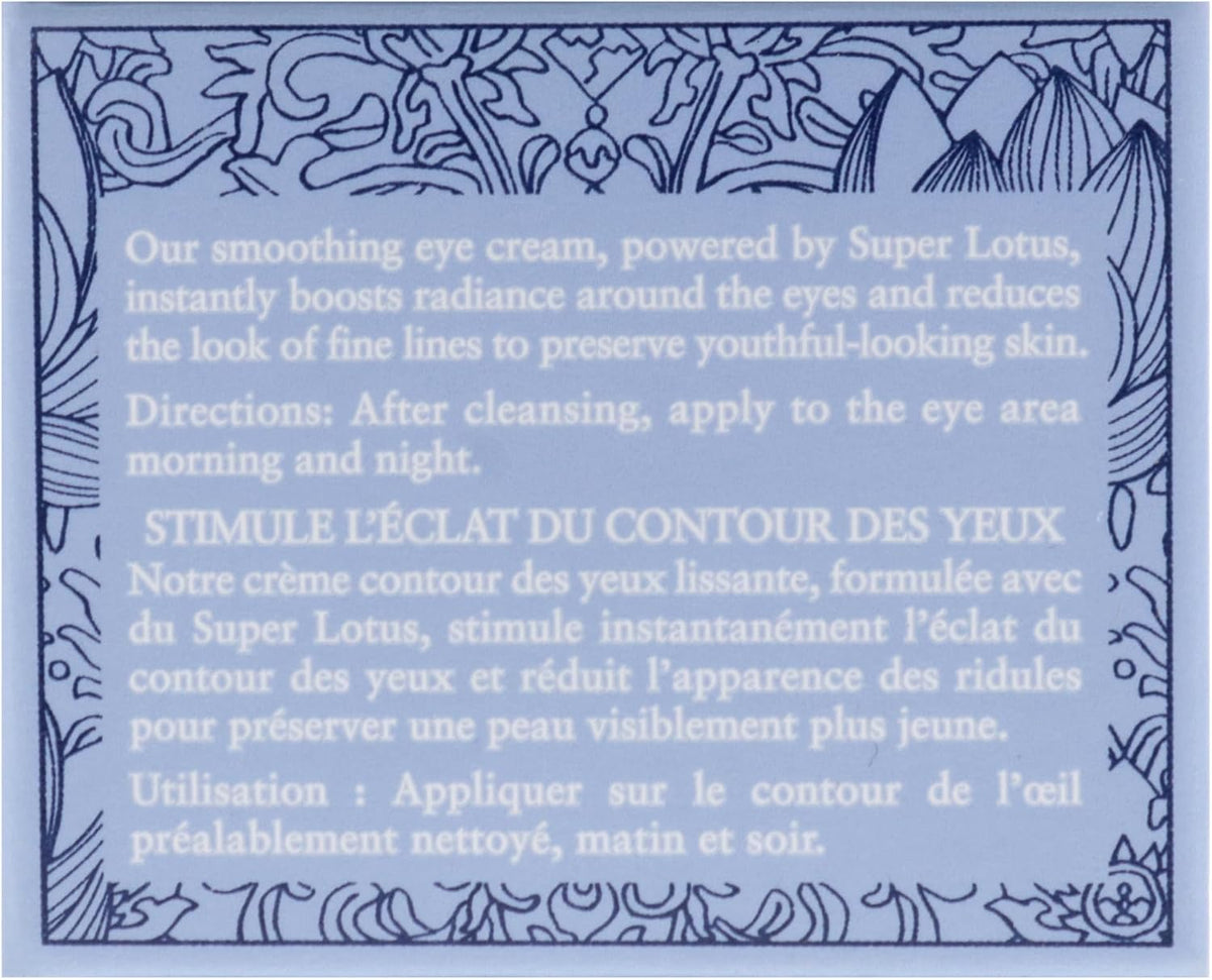 Fresh Lotus Youth Preserve Eye Cream brand label details