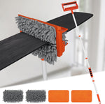 Qaestfy ceiling fan cleaner duster front view showing the full extendable handle kit