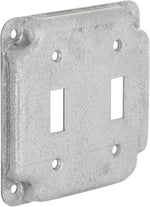Hubbell-Raco 906C 1 Duplex Receptacle and Toggle Switch 4-Inch Square Exposed Work Cover, Steel - Image 15