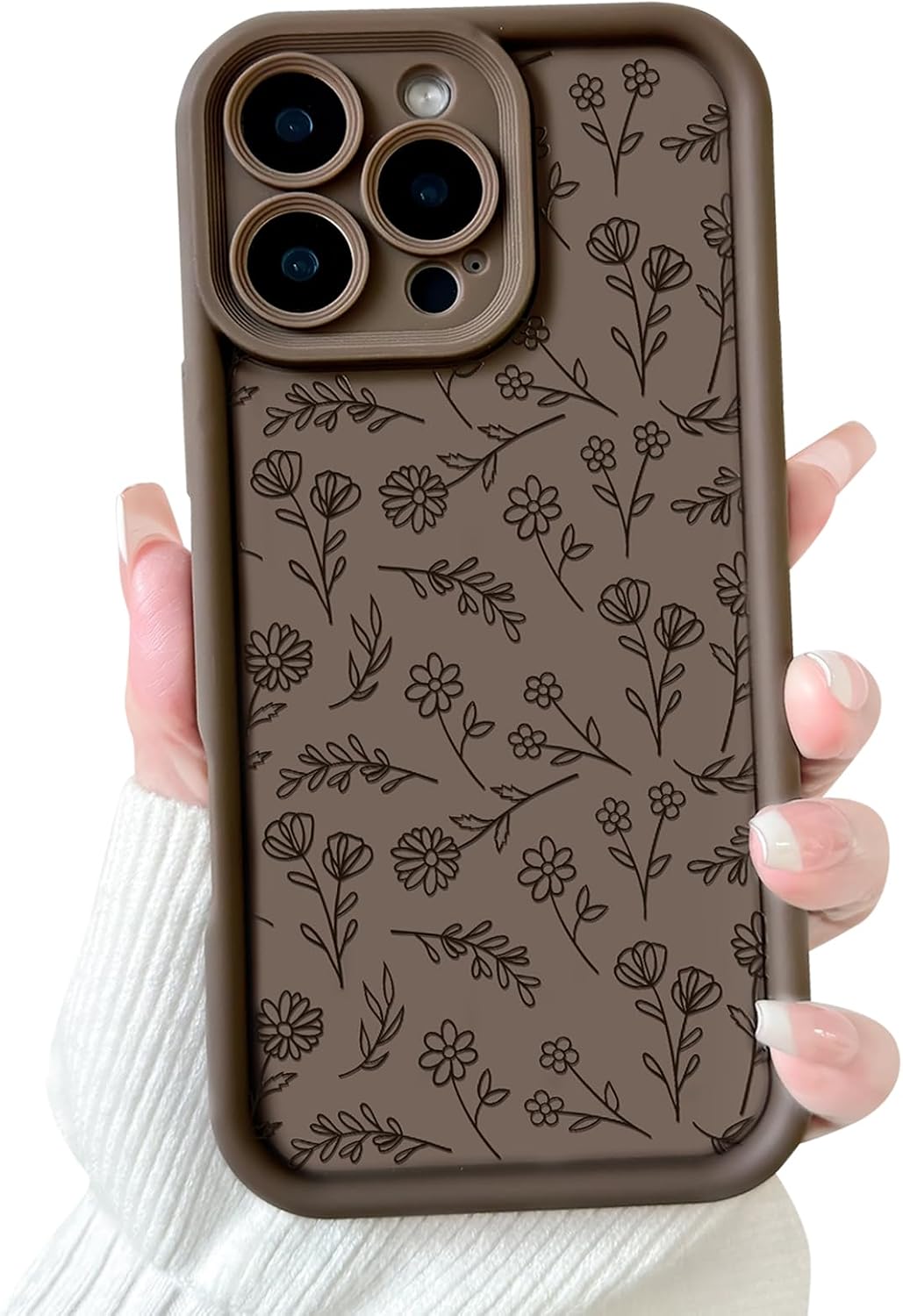 NITITOP for iPhone 15 Pro Max Case Cute Flower Floral - Black | Leaves, Precision camera cutouts, For girl woman, Slim fit, Soft TPU, Shockproof, Waterproof - Image 13