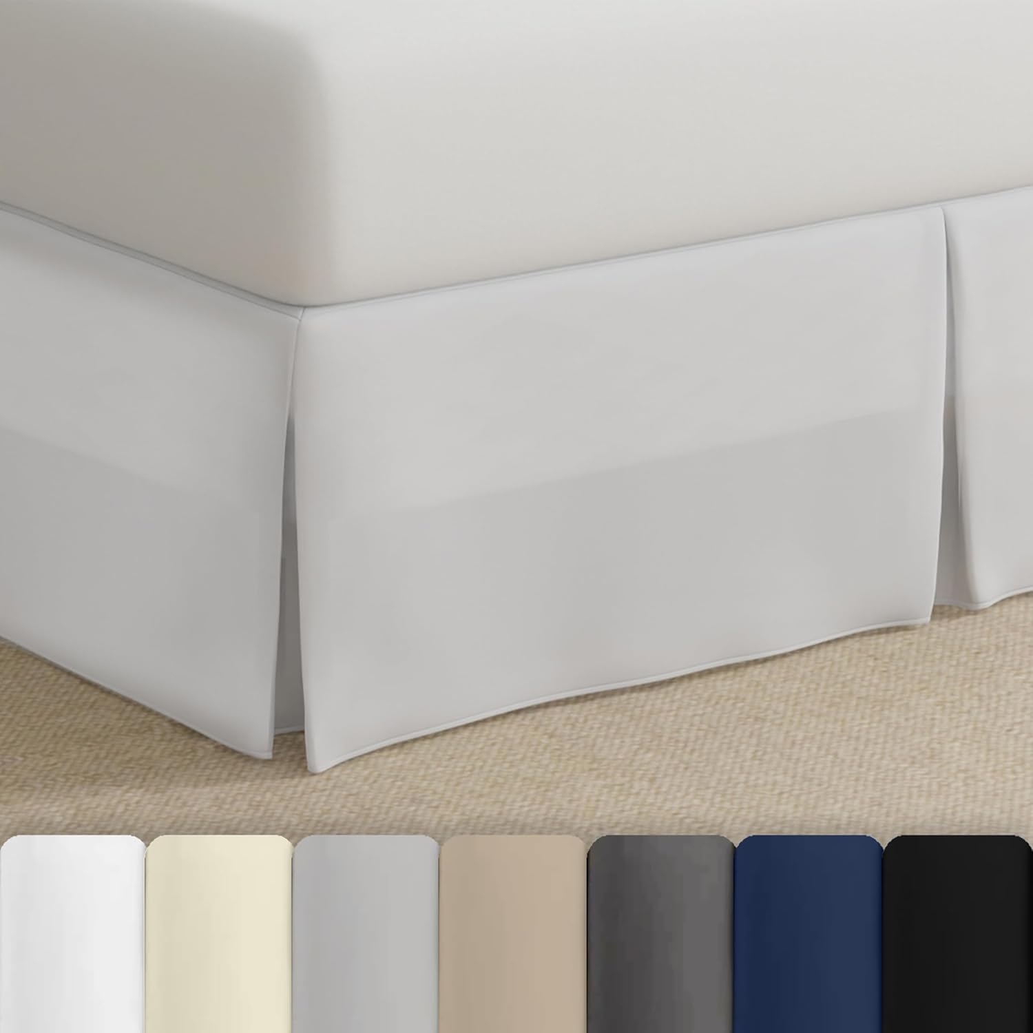 Bed Maker's California King white bedskirt front view