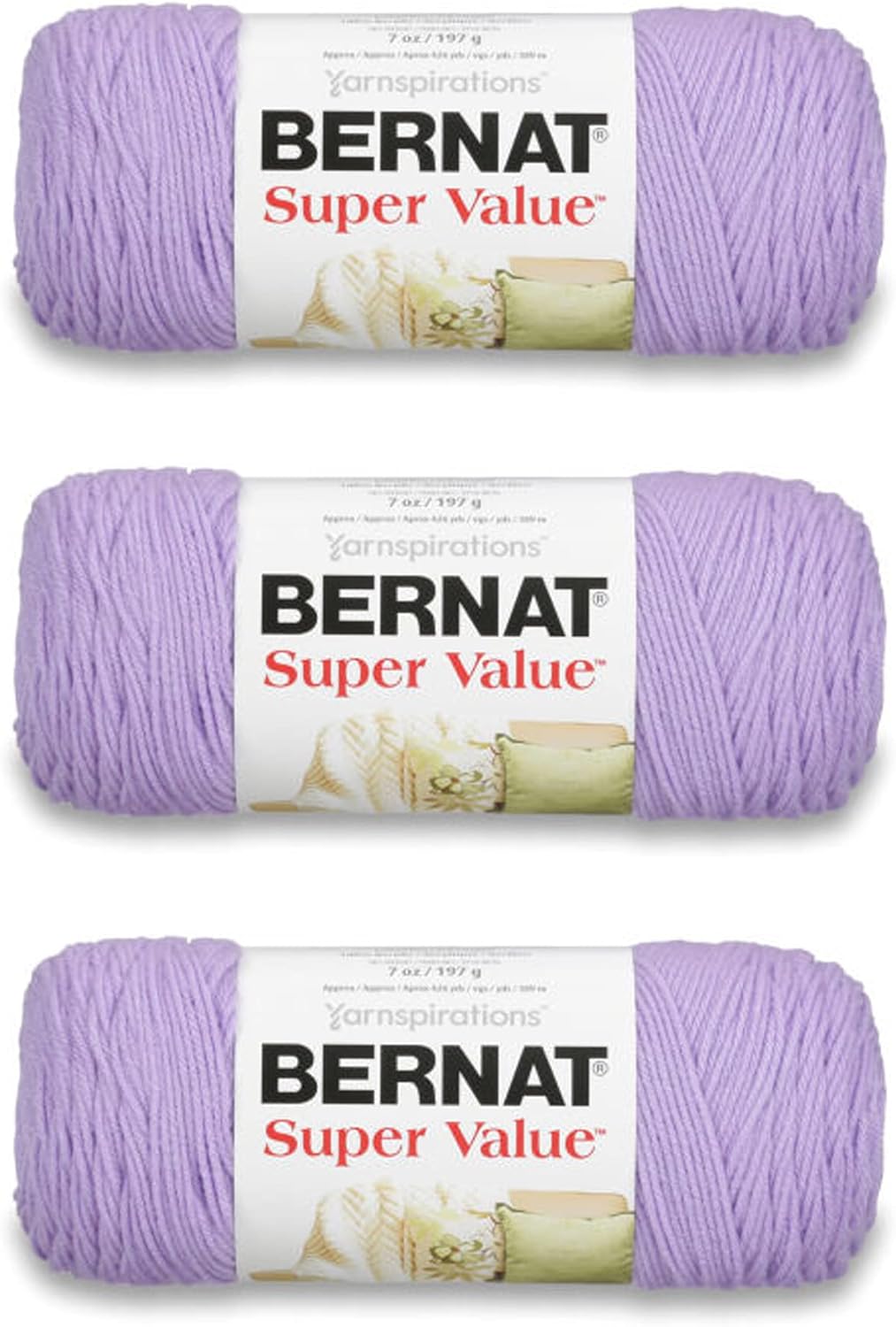 Bernat Super Value Sky Yarn - 3 Pack of 198g/7oz - Acrylic - 4 Medium (Worsted) - 426 Yards - Knitting/Crochet - Image 14