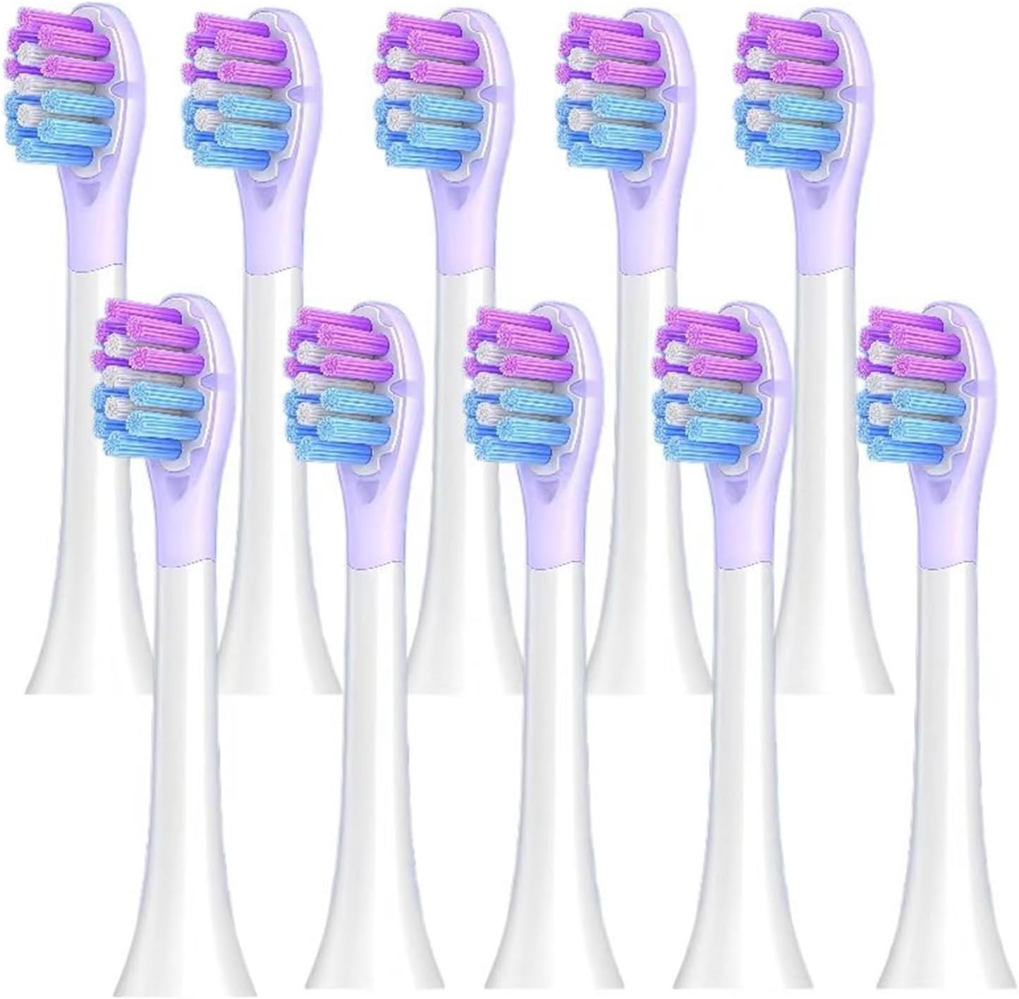 YUESI electric toothbrush replacement brush heads 10 pack front view