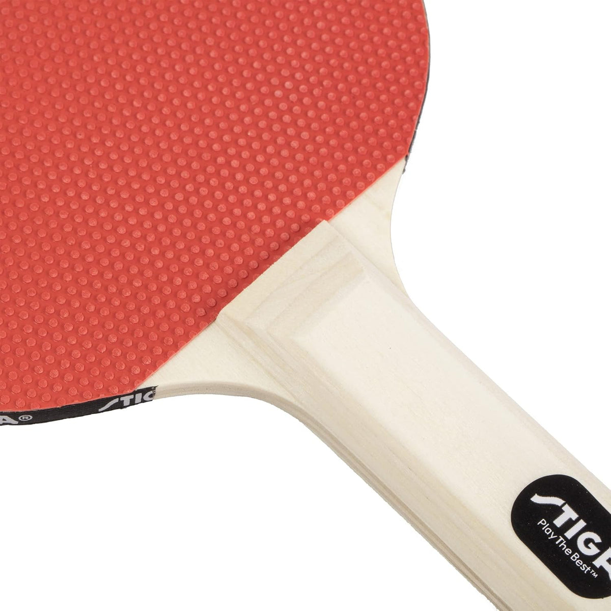STIGA recreational ping pong paddle side profile showing 5-ply wood construction