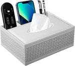 RHCSZ multifunction PU leather tissue box holder front view