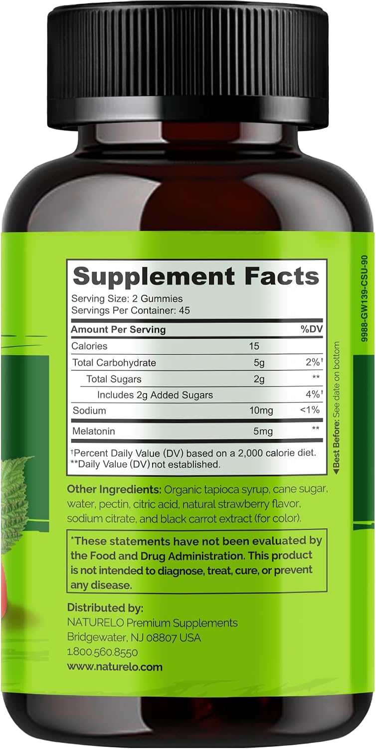 Naturelo Melatonin Gummies lifestyle sleep wellness concept view
