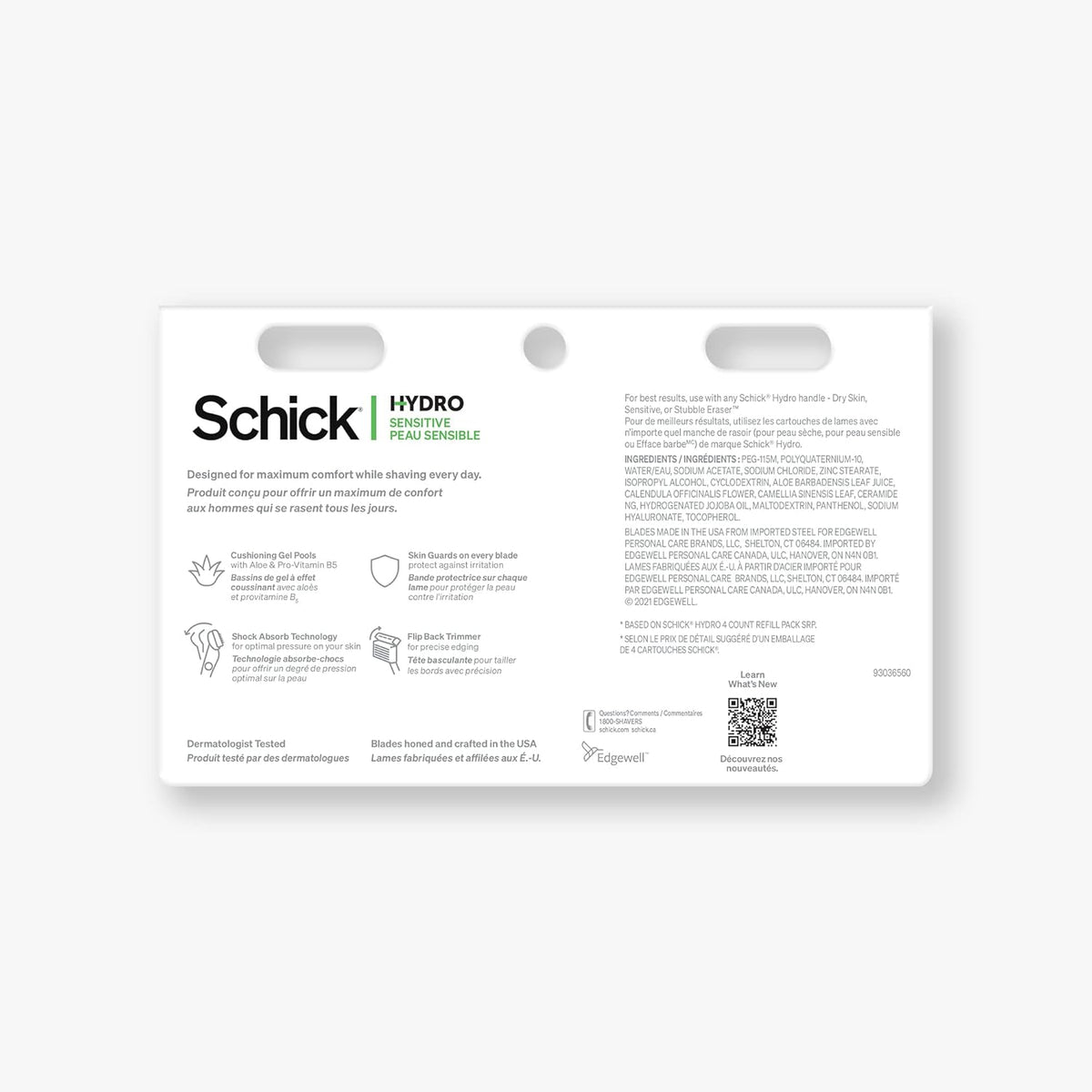 Schick razor blades showing 5 ultra glide blades and skin guards