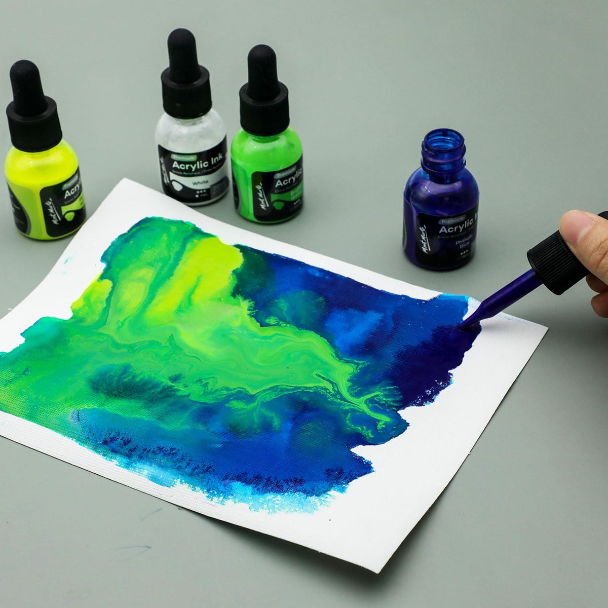 Mont Marte acrylic ink 20ml dropper bottles layout