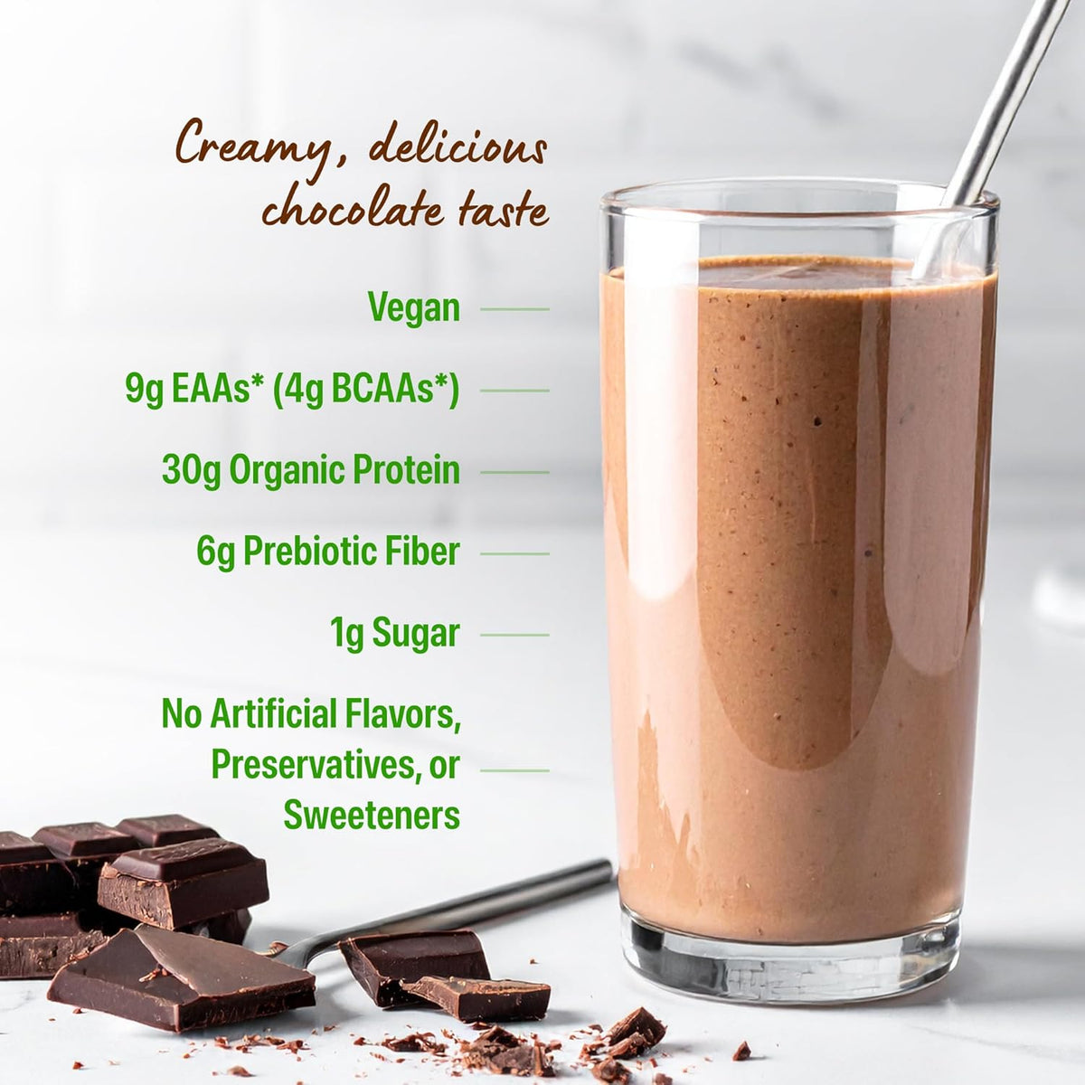 Orgain 2.01 pound chocolate complete plant protein packaging details