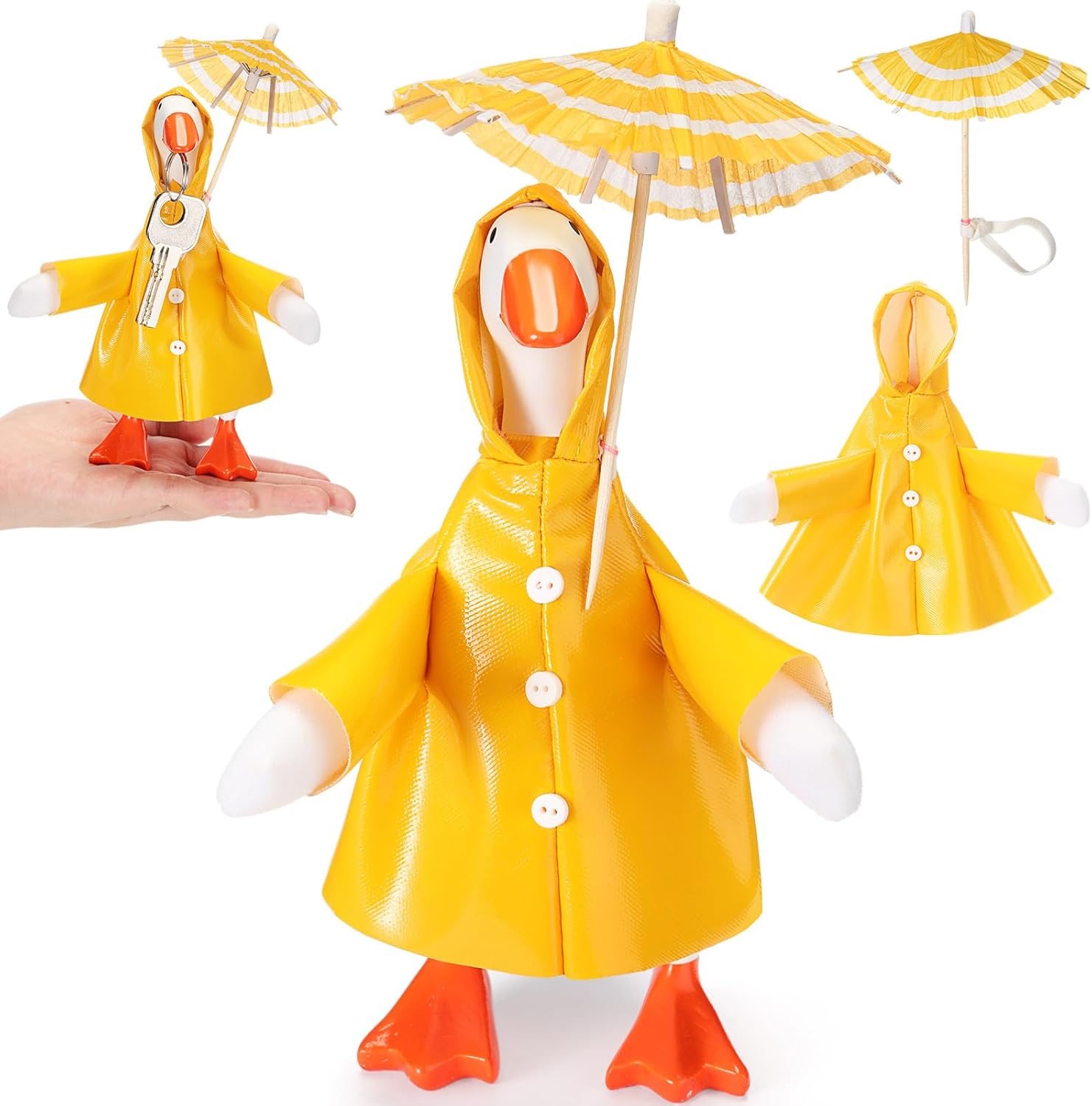 Shinylin 2 piece spring desk goose raincoat set with yellow umbrella