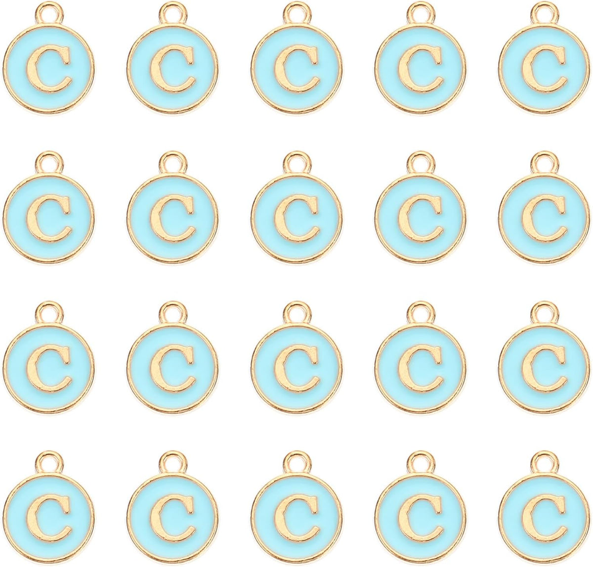 Packaging display of the 50 pieces letter charm set