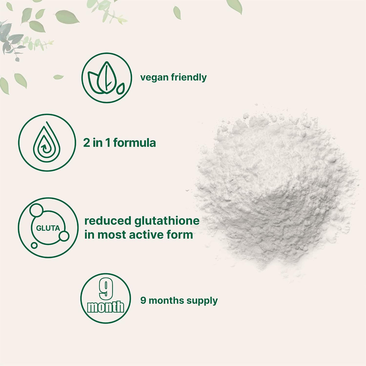 Micro Ingredients glutathione with inositol powder texture close-up