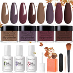 Honey Joy dip powder nail kit starter with 4 fall colors and liquid set