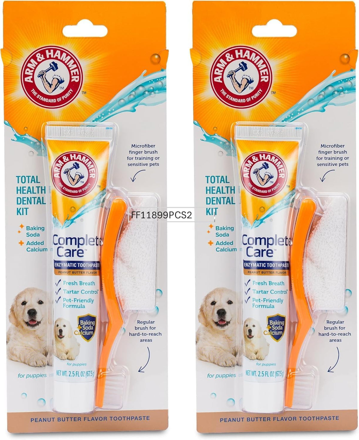 Arm & Hammer Complete Care Puppy Dental Kit, Enzymatic Toothpaste with Baking Soda and Calcium for Dogs, Peanut Butter Flavor, Toothbrush and Microfiber Brush Included, Fluoride-Free, 2.5 Oz - Image 11
