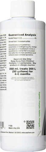 Seachem plant supplement cap measurement guide