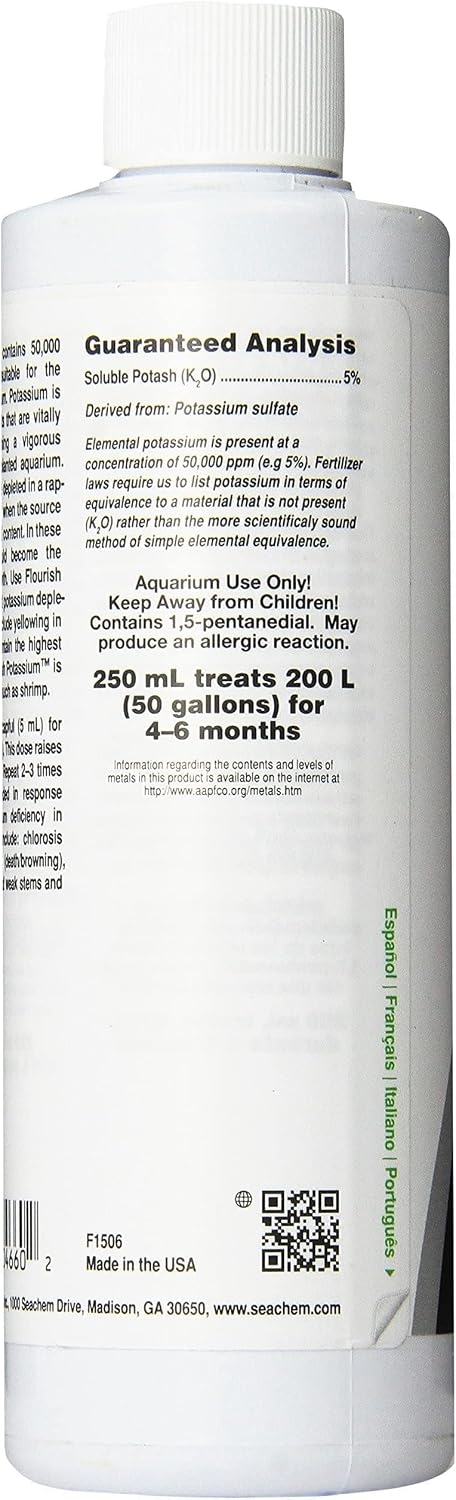 Seachem plant supplement cap measurement guide