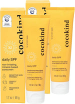 Cocokind daily SPF thirty two sunscreen tube with clean skincare ingredients