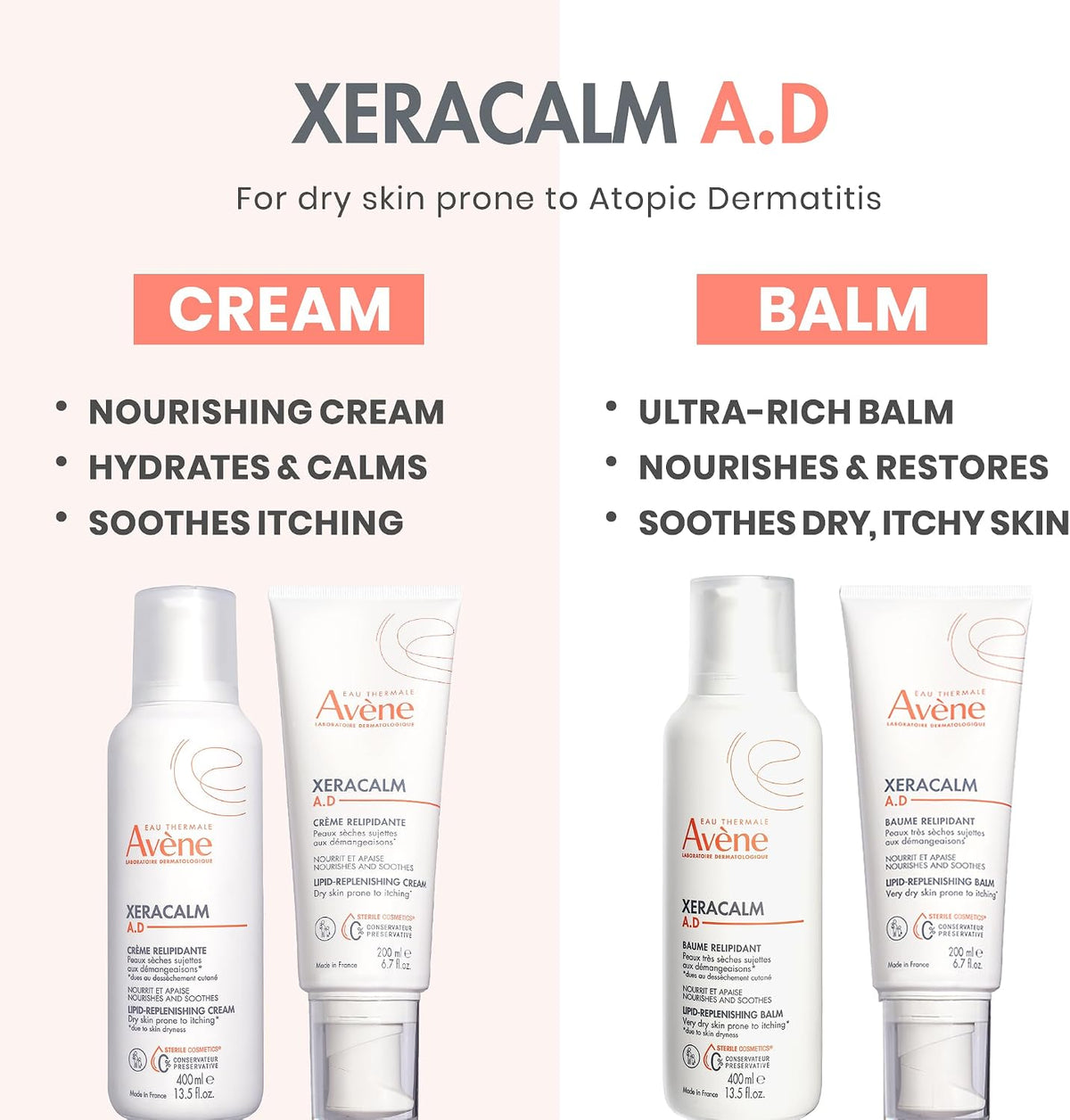 Avne XeraCalm A.D Lipid-Replenishing Cream, Atopic Dermatitis, Eczema-Prone, No Preservatives, Fragrance-Free, Pump, 13.5 Oz - Image 7